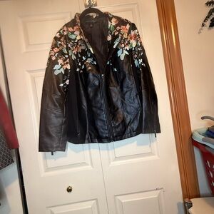 Stunning Colleen Lopez Floral Embroidered Black Jacket